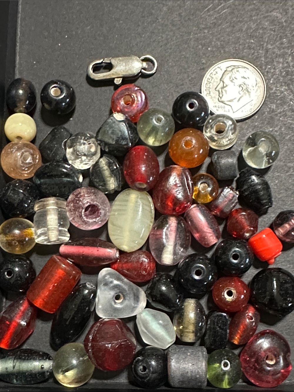 119.  Glass Beads & Silver Tone Clasp